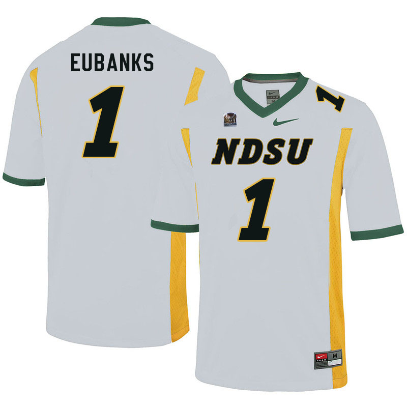 Men #1 Courtney Eubanks North Dakota State Bison College Football Jerseys Sale-White - Click Image to Close